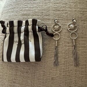 Henri Bendel Silver Tassel Earrings